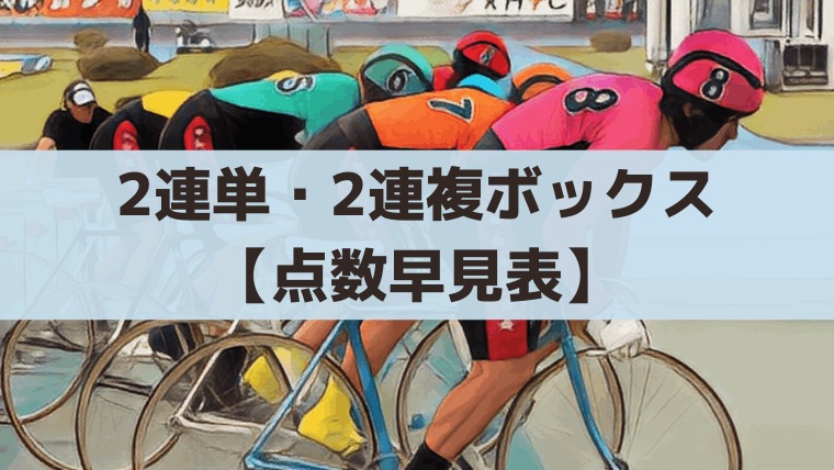 競輪2連単は何通り？買い目点数【フォーメーション自動計算】2連複ボックス【早見表】