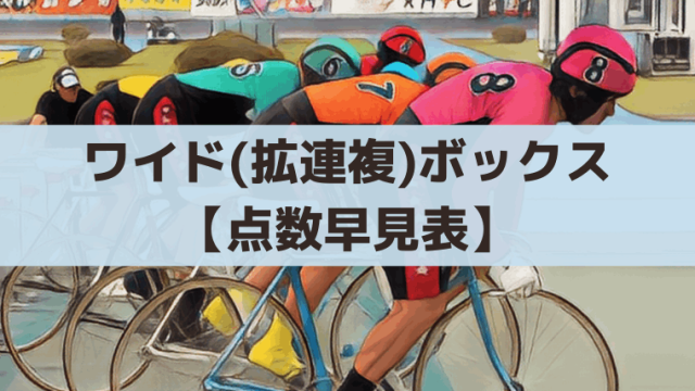 【競輪】ワイド(拡連複)のボックスは何通り？買い目点数【ボックス早見表】